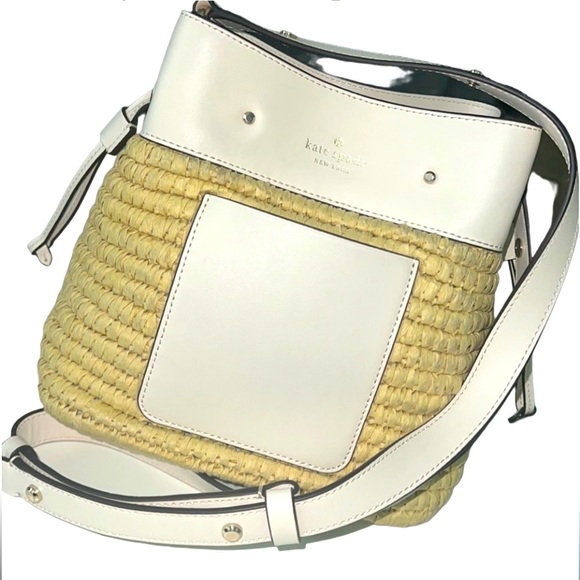 NWOT Kate Spade Straw White Leather Purse - Picture 4 of 15